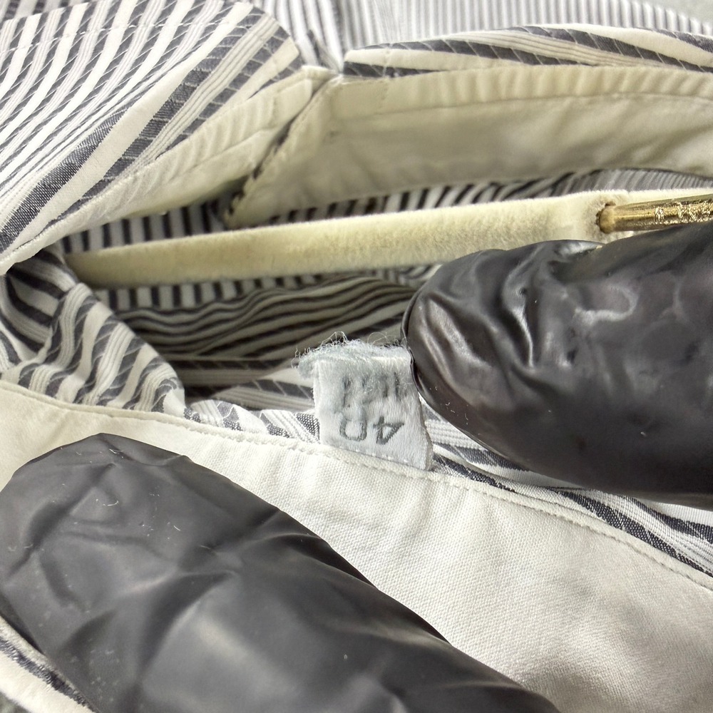 Ermenegildo Zegna Dress Shirt Mens Medium Gray White Stripe Slim Fit Button Down - Picture 9 of 16